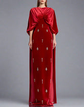 Velvet column dress with embellished details – Connory