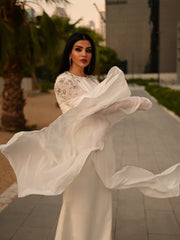 Embellished shoulder cape gown – Lorila