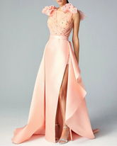 Embellished tulle gown with statement bows - Iminathir
