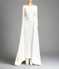 strapless column dress with structured side ruffle – IRMA