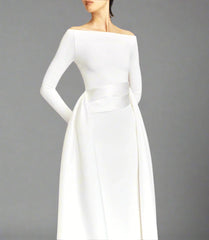 strapless column dress with structured side ruffle – IRMA
