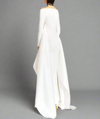strapless column dress with structured side ruffle – IRMA