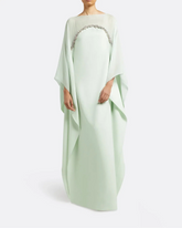 Strapless column dress with embellished cape - Alex