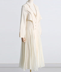 open-front longline dress in ivory – Elianer