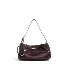 glossy saddle-strap shoulder bag – SIENNA
