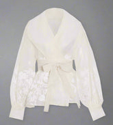 White blouse with floral design - Celtam