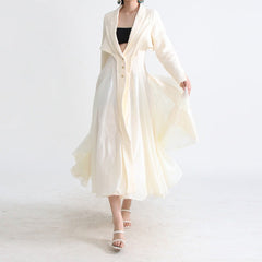 open-front longline dress in ivory – Elianer