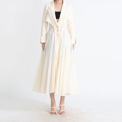 open-front longline dress in ivory – Elianer
