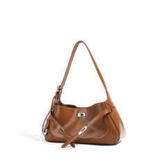 glossy saddle-strap shoulder bag – SIENNA