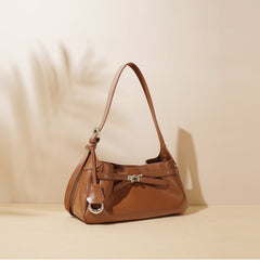 glossy saddle-strap shoulder bag – SIENNA