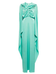 draped cape gown with twist-front bodice – Suvitha