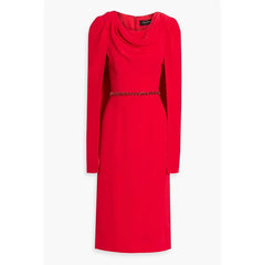 cape-sleeve sheath dress with jeweled belt – Surraya