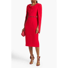 cape-sleeve sheath dress with jeweled belt – Surraya