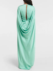 draped cape gown with twist-front bodice – Suvitha