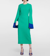 color-block bell-sleeve midi dress – Sherree