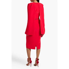 cape-sleeve sheath dress with jeweled belt – Surraya