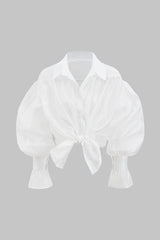 Ruched Long-Sleeve Shirt
