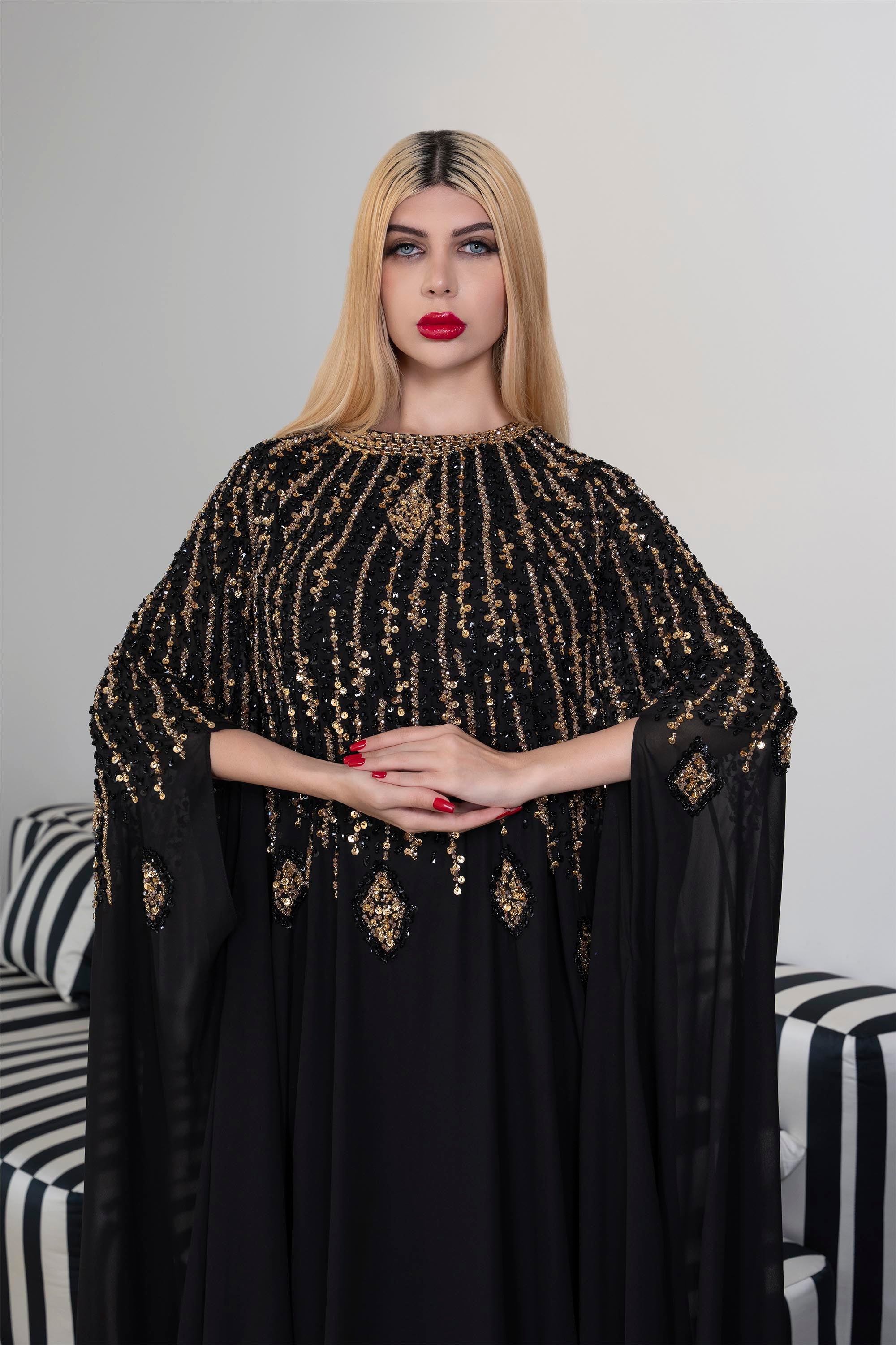 Fully beaded cape dress - PIA