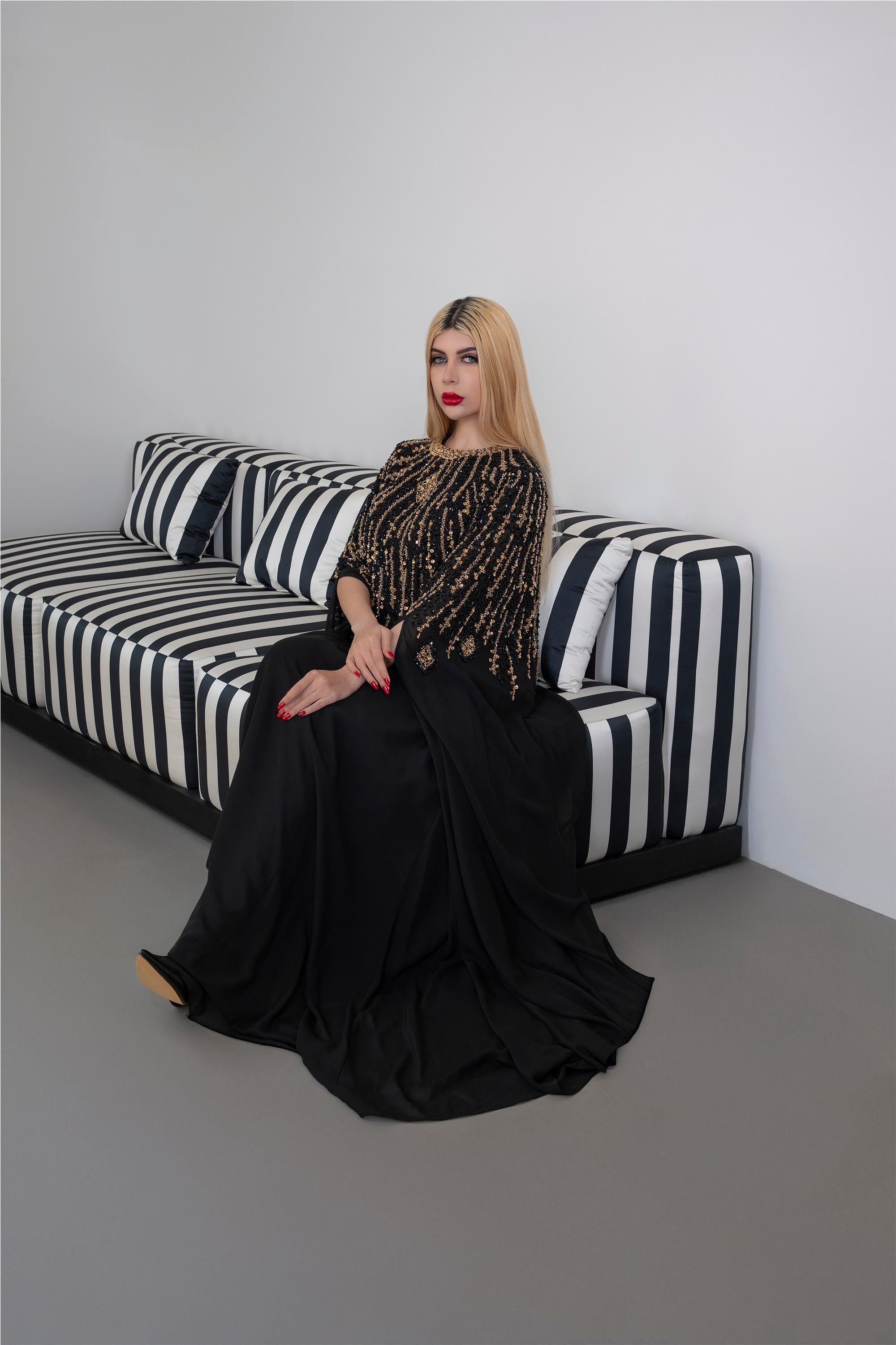 Fully beaded cape dress - PIA