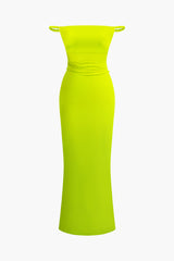 Braided Halter Cowl Neck Backless Maxi Dress