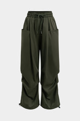 Drawstring Wide Leg Trousers