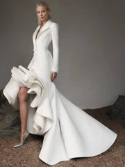 Blazer gown with sculpted ruffle skirt – Lurnal