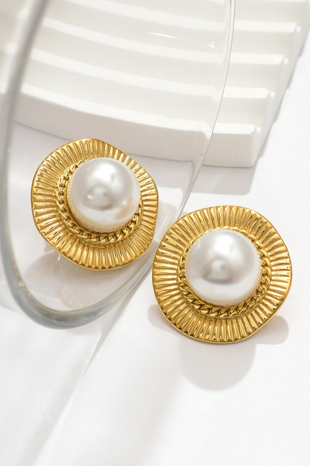 Pearl Geometric Earrings