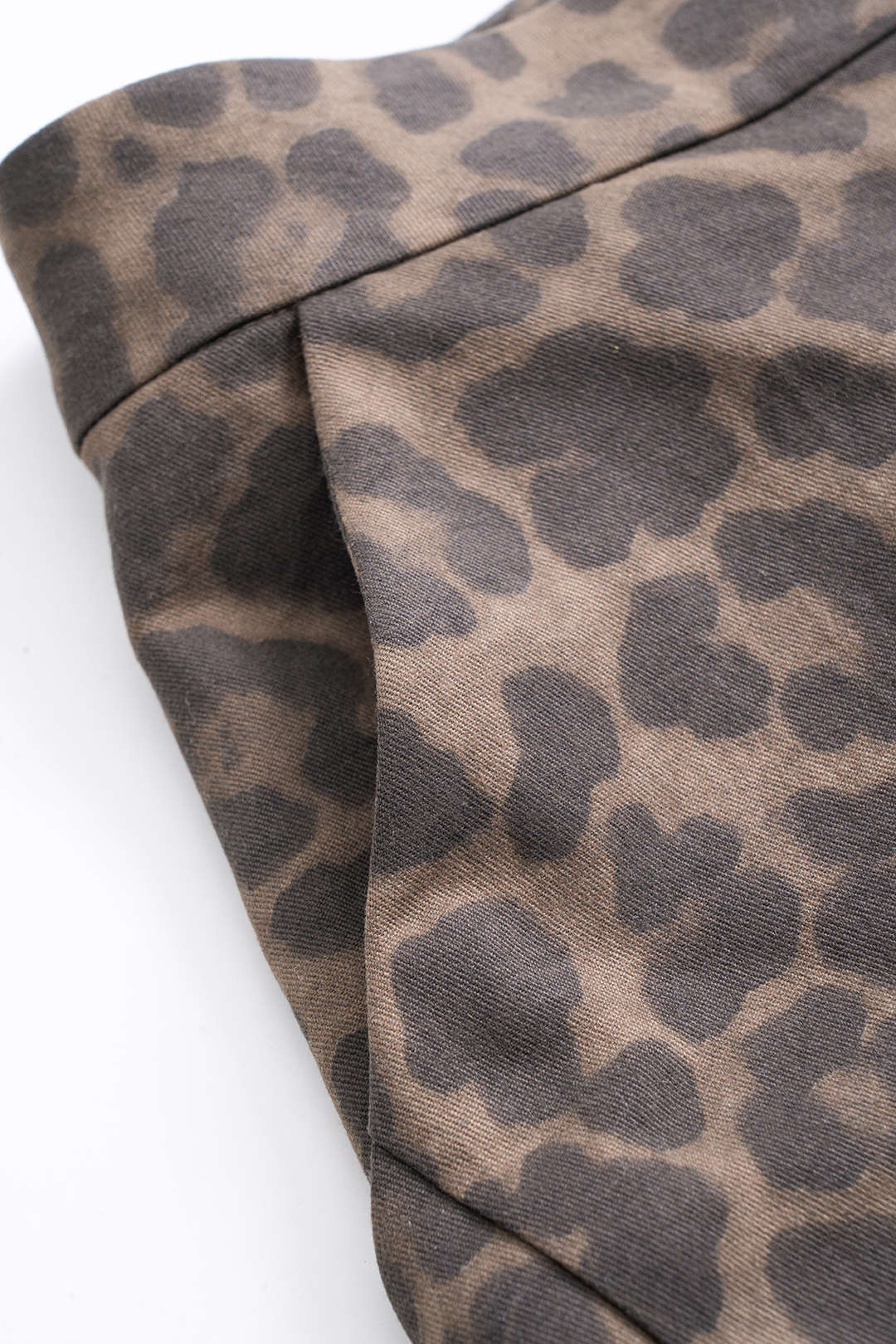 Leopard Print Denim Wide Leg Pants