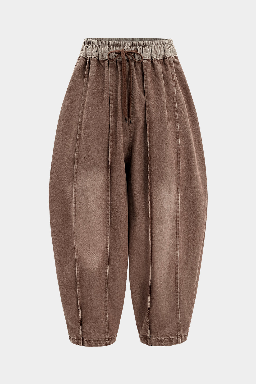 Denim Faded Wide Leg Barrel Jeans