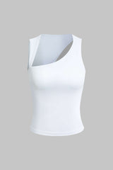 Basic Asymmetrical Cut Out Tank Top