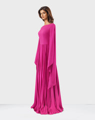 Long sleeve pleated skirt dress - Kaviy