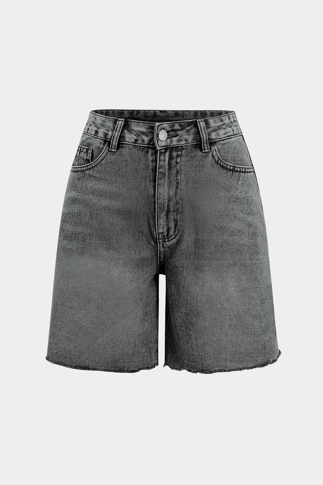 Denim Button Pocket Shorts