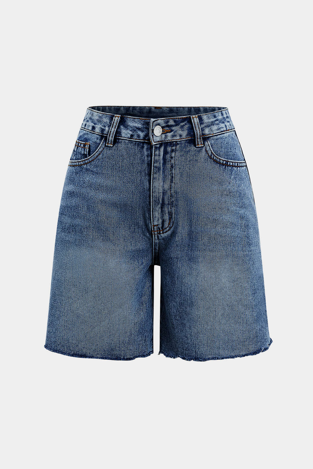 Denim Button Pocket Shorts