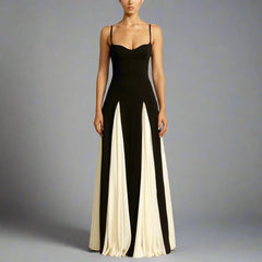 two-tone panel maxi dress – Sarena