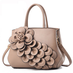 top-handle bag with 3D floral appliqué – AMARA