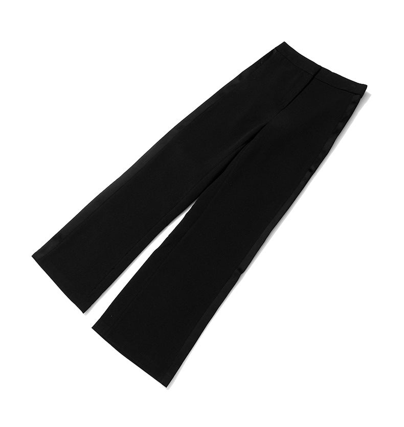 wide-leg tailored pants with layered peplum belt - Filokyho