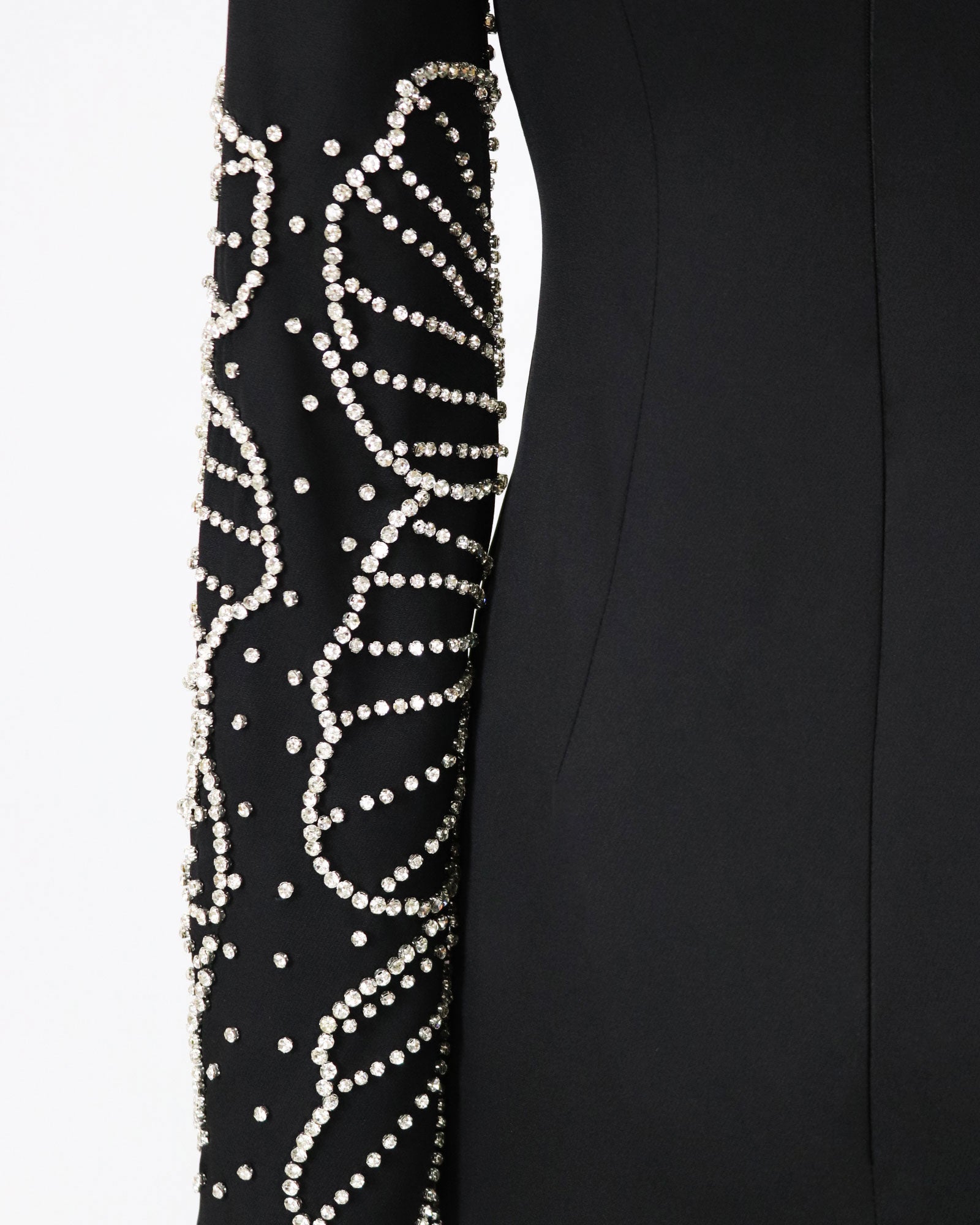 Column dress with beaded long sleeves - LOGAAN