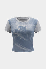 Retro Print Short Sleeve T-Shirt