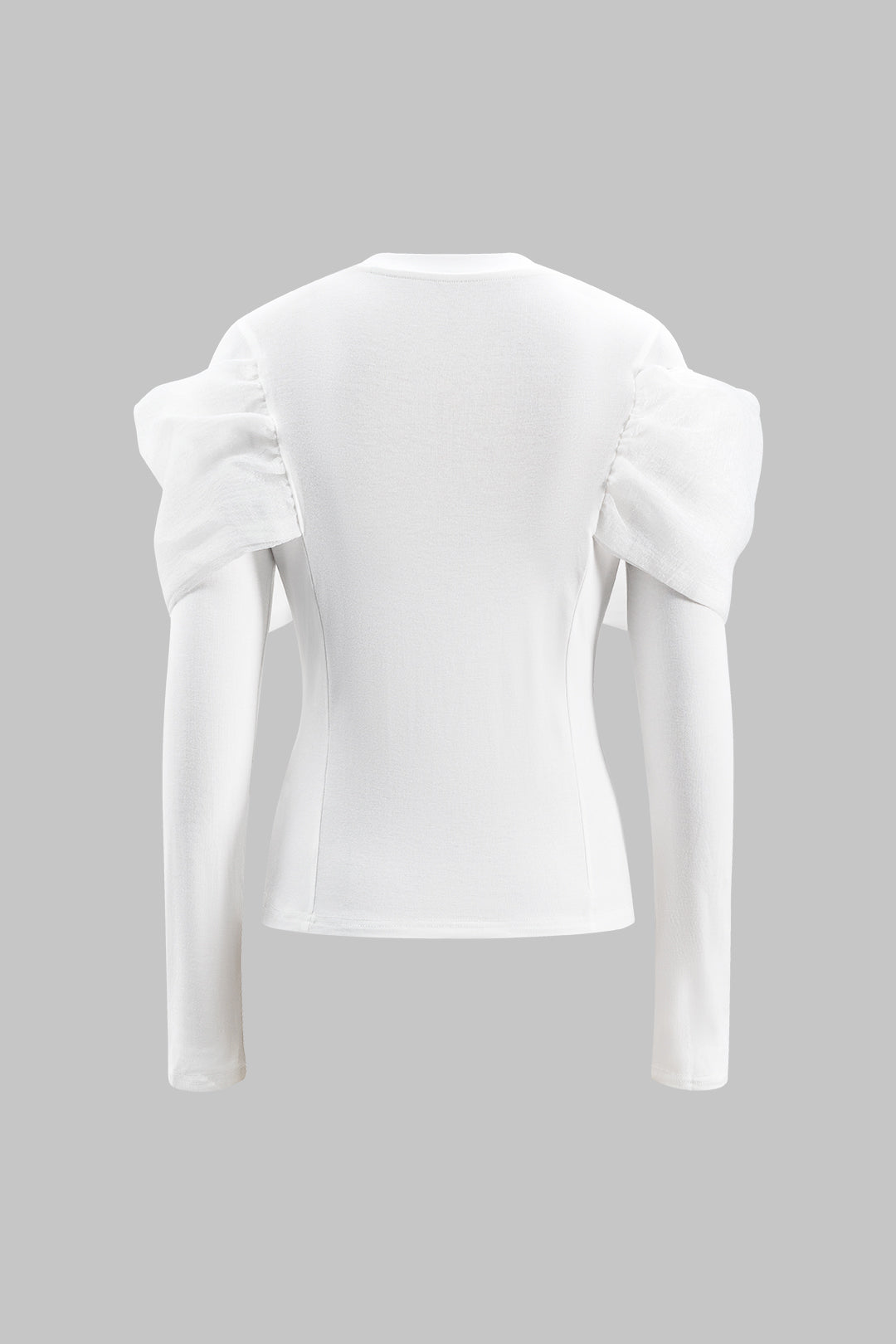 Bow Round Neck Long-Sleeve Top