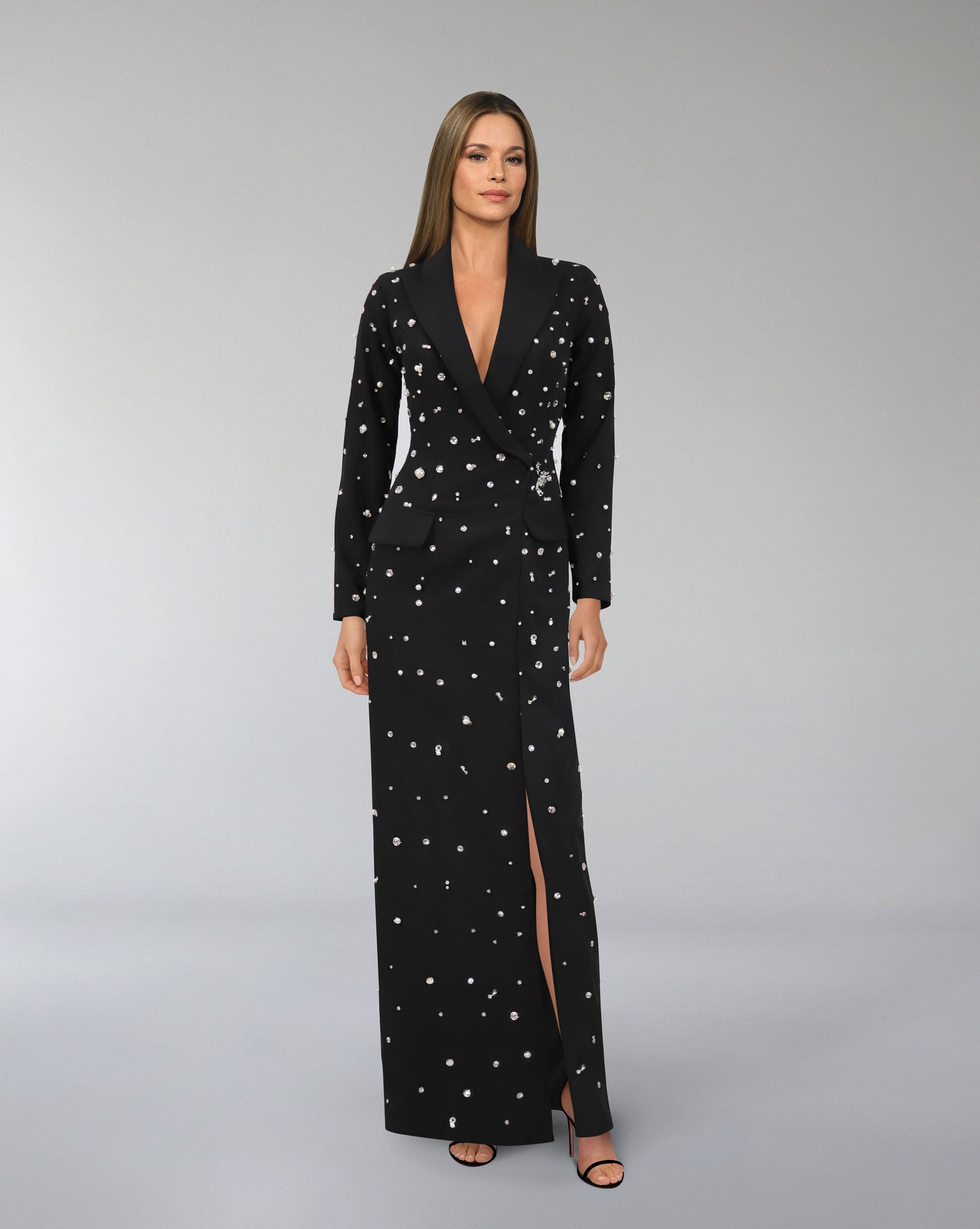 Fully beaded blazer dress-Rawaa