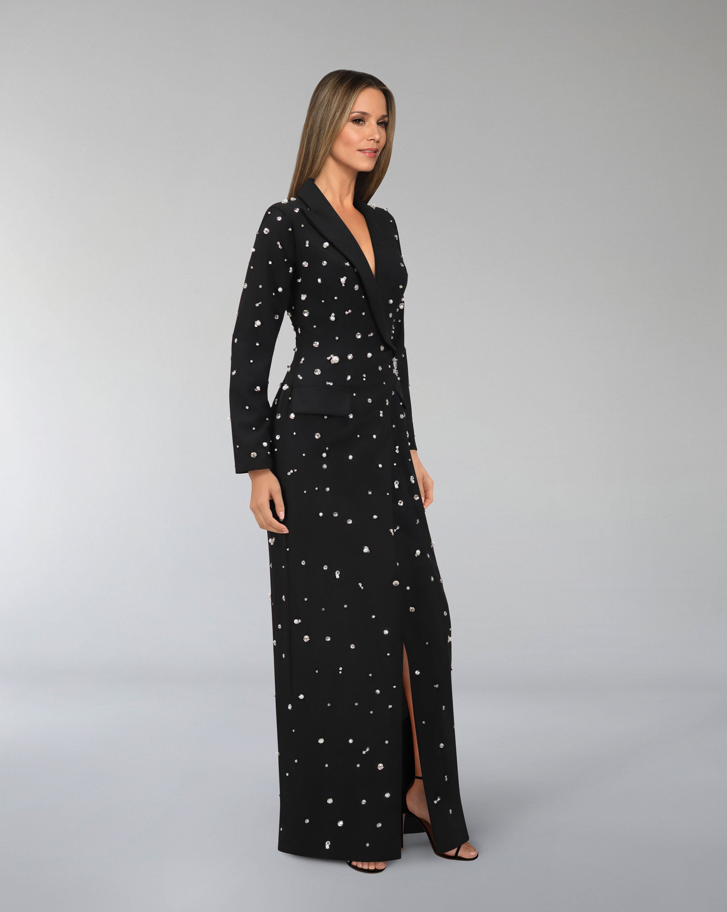 Fully beaded blazer dress-Rawaa