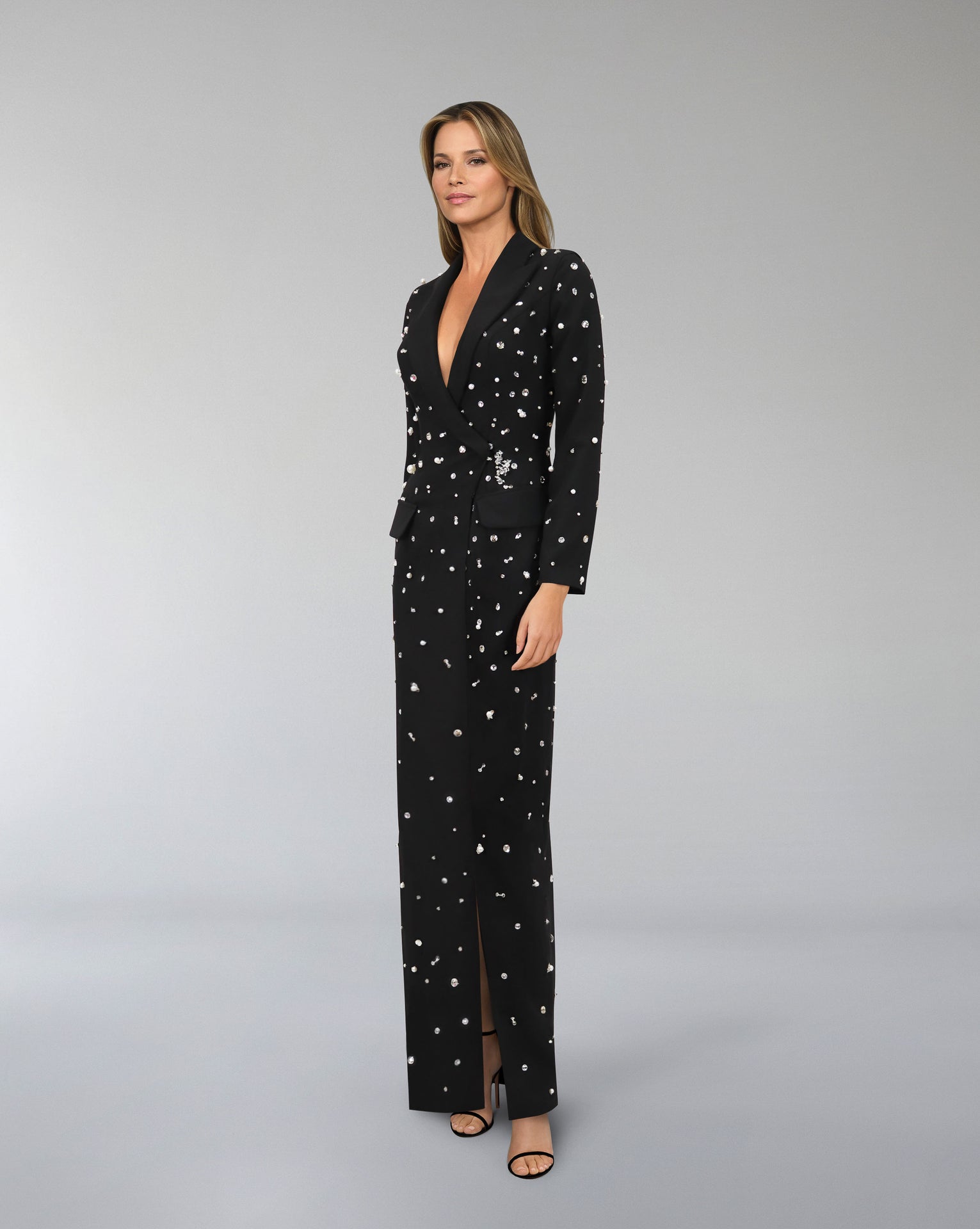 Fully beaded blazer dress-Rawaa