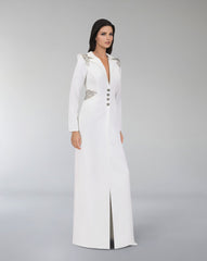 Beaded blazer dress with sharp shoulder-Sisley