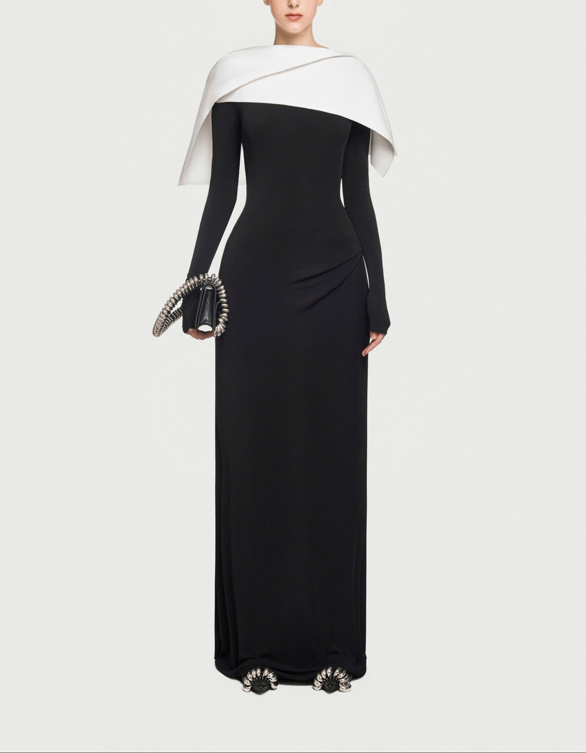off-shoulder monochrome column gown – Sofaa