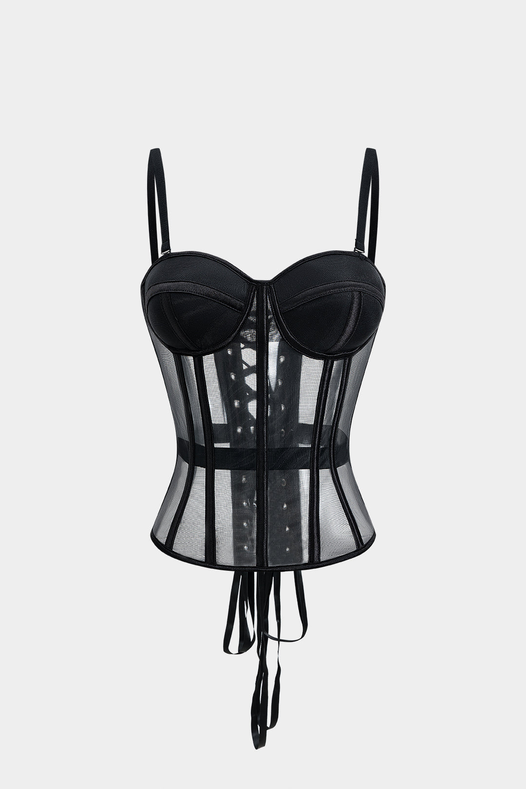 Mesh Tie Back Bustier Slip Cami Top