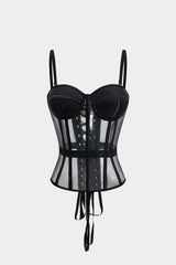 Mesh Tie Back Bustier Slip Cami Top