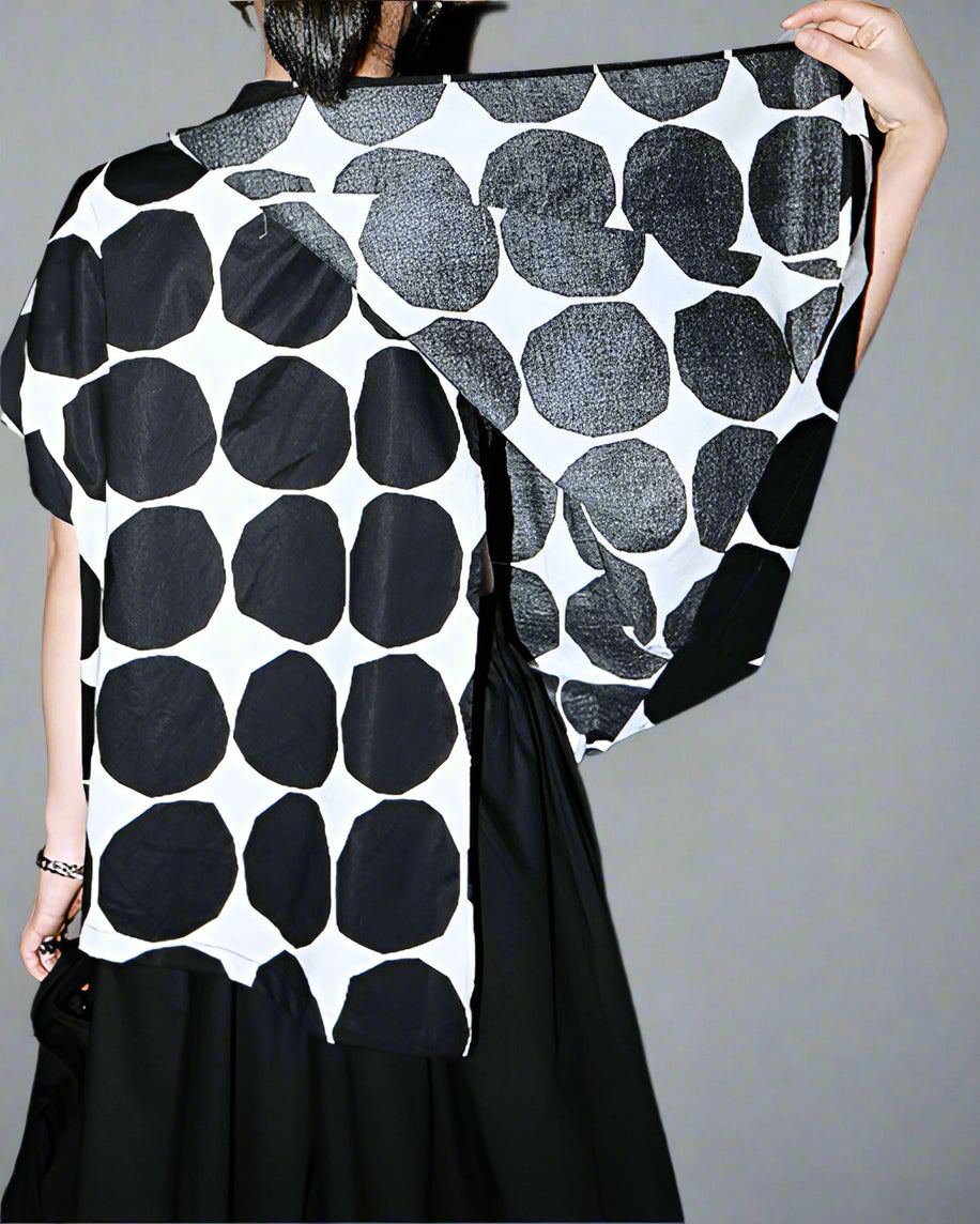 Short-sleeve button-down shirt with bold dots - Lidru