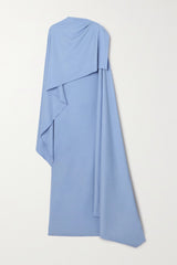 Draped cape-sleeve column gown – Nolmen