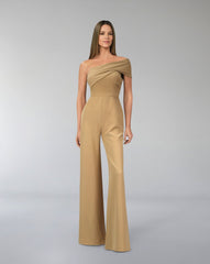 Folded neckline jumpsuit-Jiwan