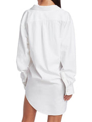 asymmetric shirt mini dress with draped twist – LUXA
